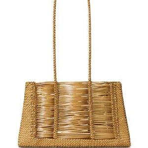 TORY BURCH leather
Handwoven Tote and pouch Biscotti New